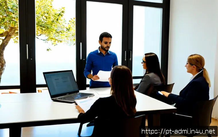 Home 17 행정사 연수 프로그램 종류와 특징 - Photorealistic professional development workshop in a modern Lisbon training center, diverse Portugu...